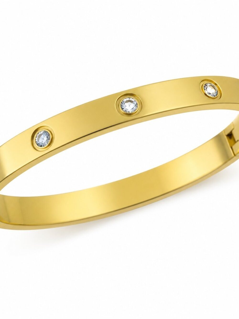 Glam Gold Electroplated Bracelet w/ Full Rhinestone Wrap | New & Dazzling